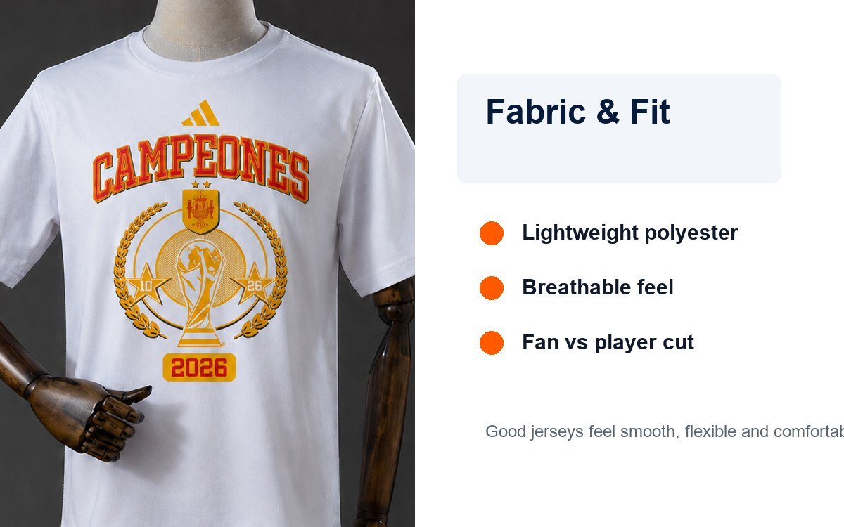 Jersey fabric and fit quality inspection for fan version and player version shirts
