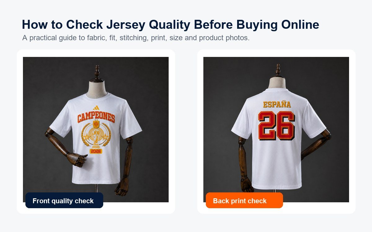 How to check jersey quality before buying online with front and back jersey photos