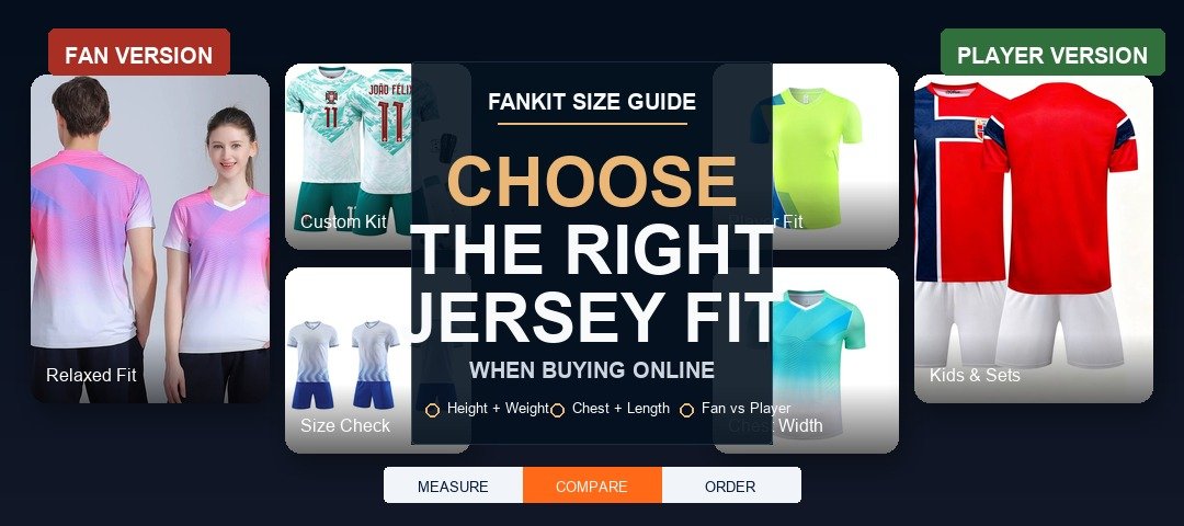 Jersey size guide blog cover made with real jersey product images from the article