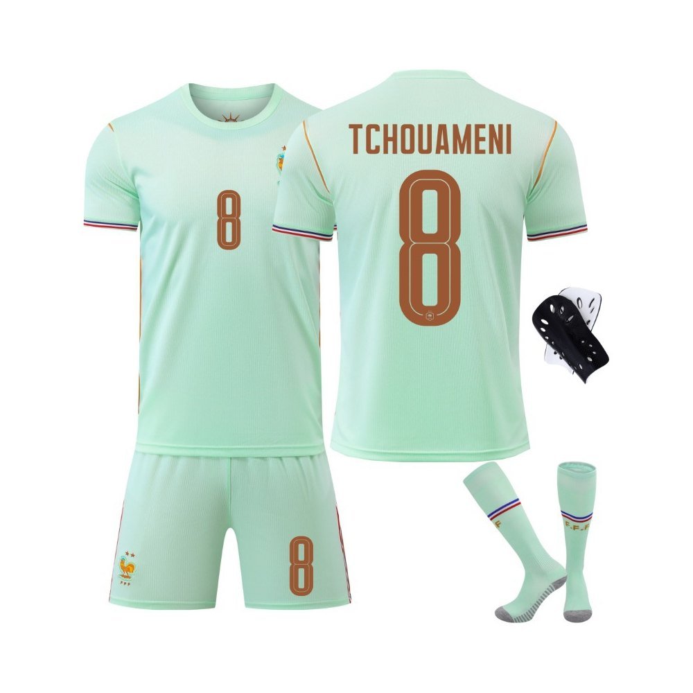 Replica football kit with front and back jersey views for fan version buying guide