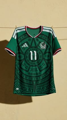 Green Mexico jersey featuring a tonal heritage design