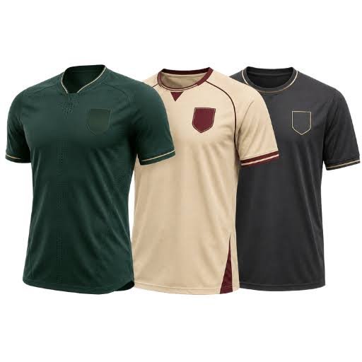 Three clean football jerseys for sizing and buying guidance