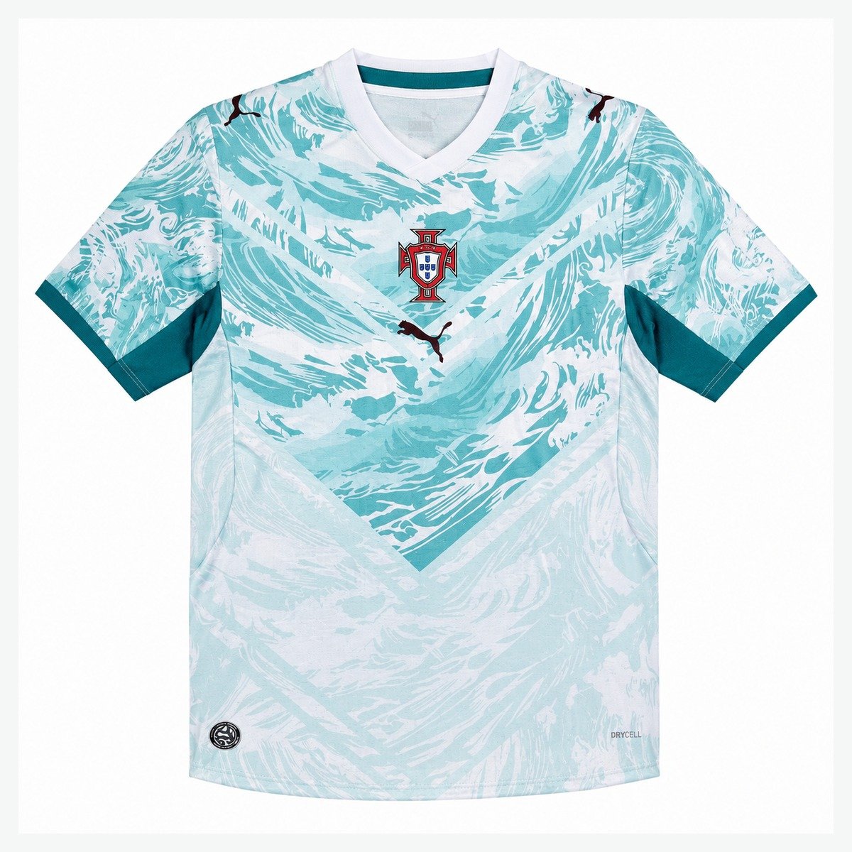 Portugal 2026 away jersey with blue wave pattern