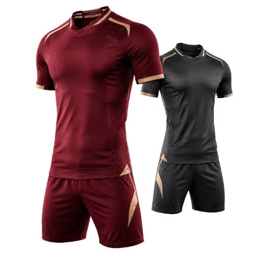 Slim fit football kits demonstrating athletic player version cut