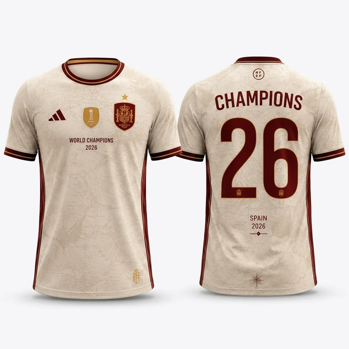 Spain-inspired 2026 jersey shown from front and back