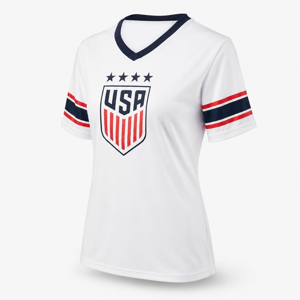 USWNT retro white kit with four stars above the crest